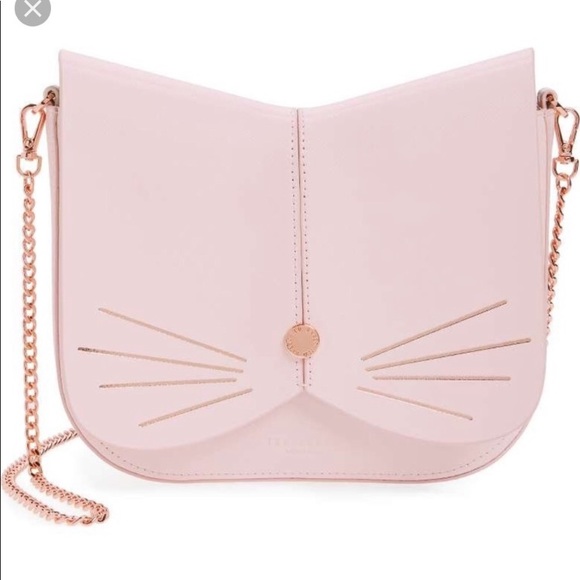 Ted Baker Handbags - Ted Baker gold and light pink cat crossbody bag